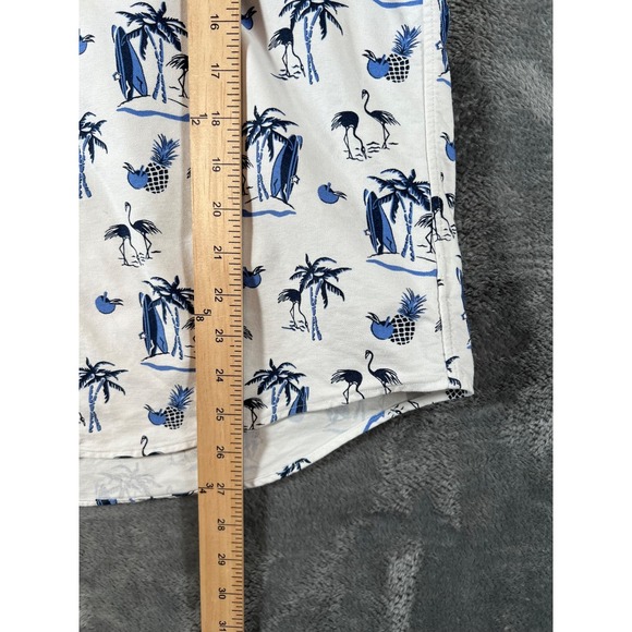 Ralph Lauren Hawaiian Shirt Mens Large Flamingo Pineapple Surfboard Flesh Pony - Picture 4 of 8